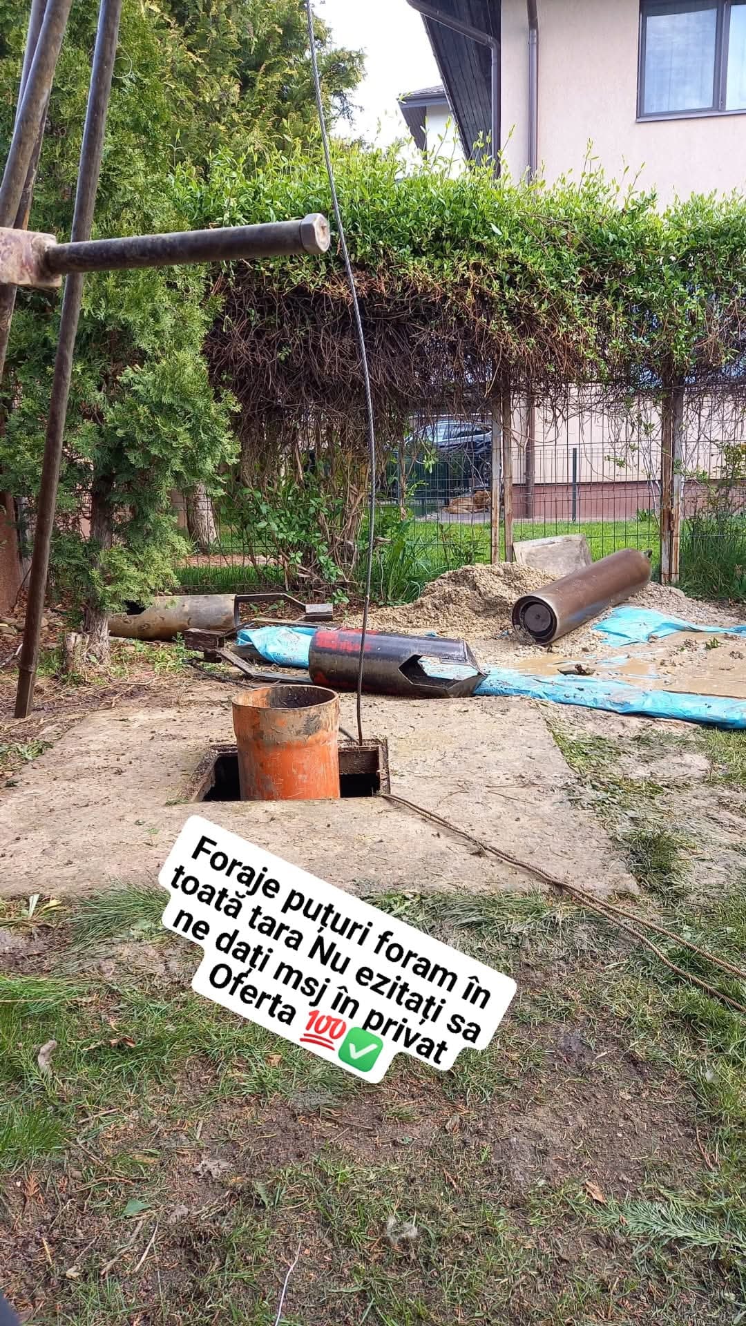 Foraje puțuri,Denisipari prelungire Fantani Targu Jiu